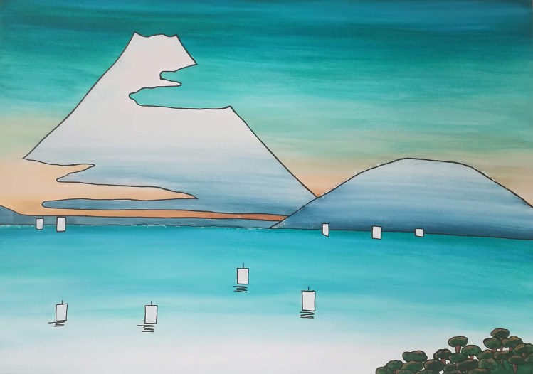 Abstract Mount Fui landscape